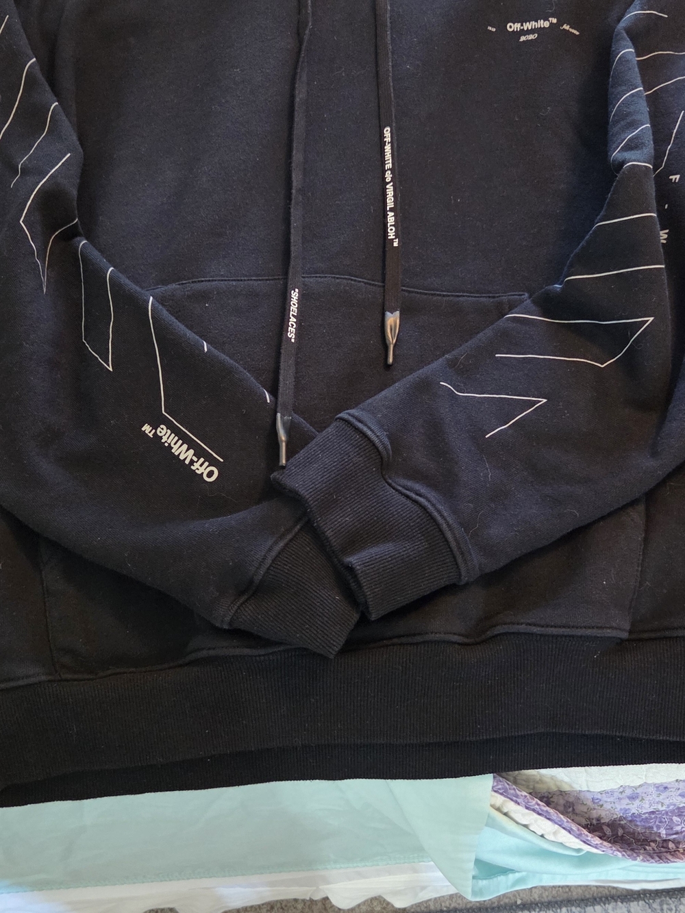 Off-White Black Graphic Pullover Hoodie